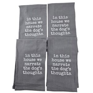 Driftless Studios Gray Dog Lover Kitchen Towels‎ - Narrate the Dog's Thoughts